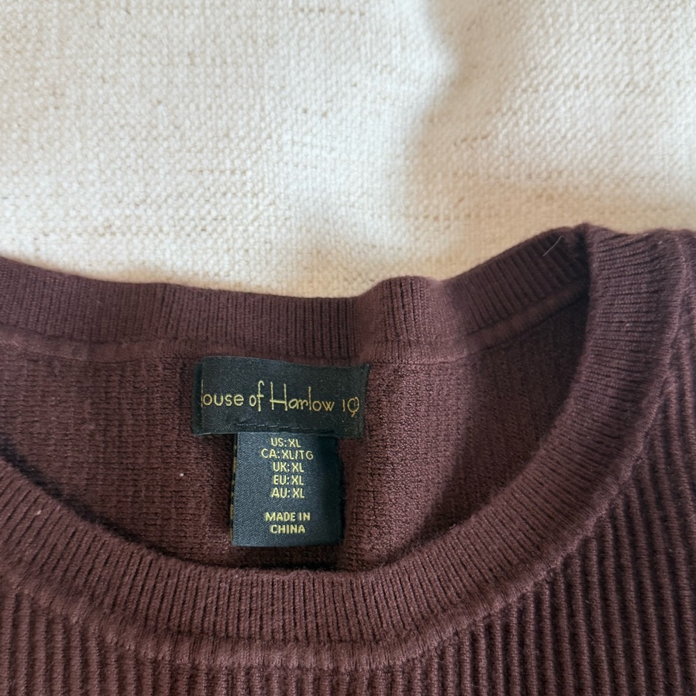 House of Harlow 1960 Crop Top Chocolate Brown XL - Picture 3 of 3